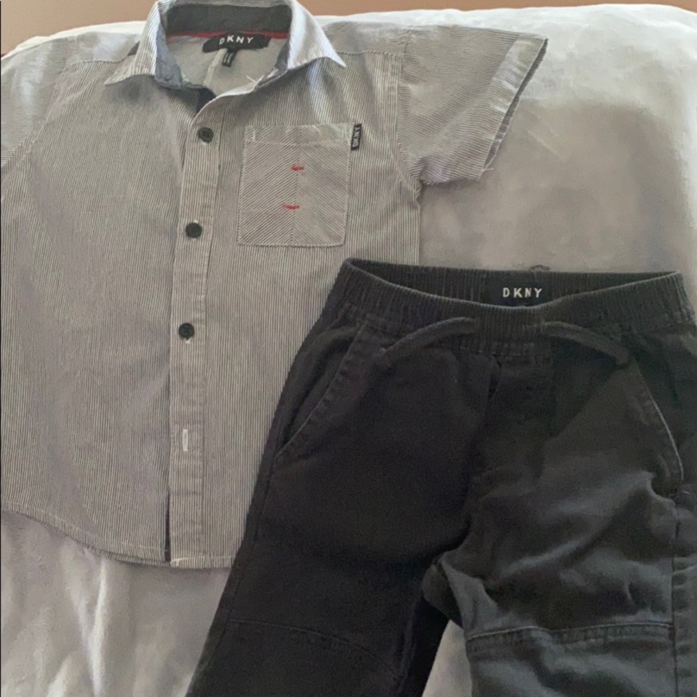 Toddlers 3T DKNy button down and jogger set